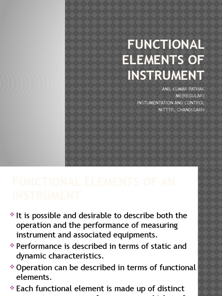 Functional Elements of Instrumentation | PDF | Electromagnetism ...