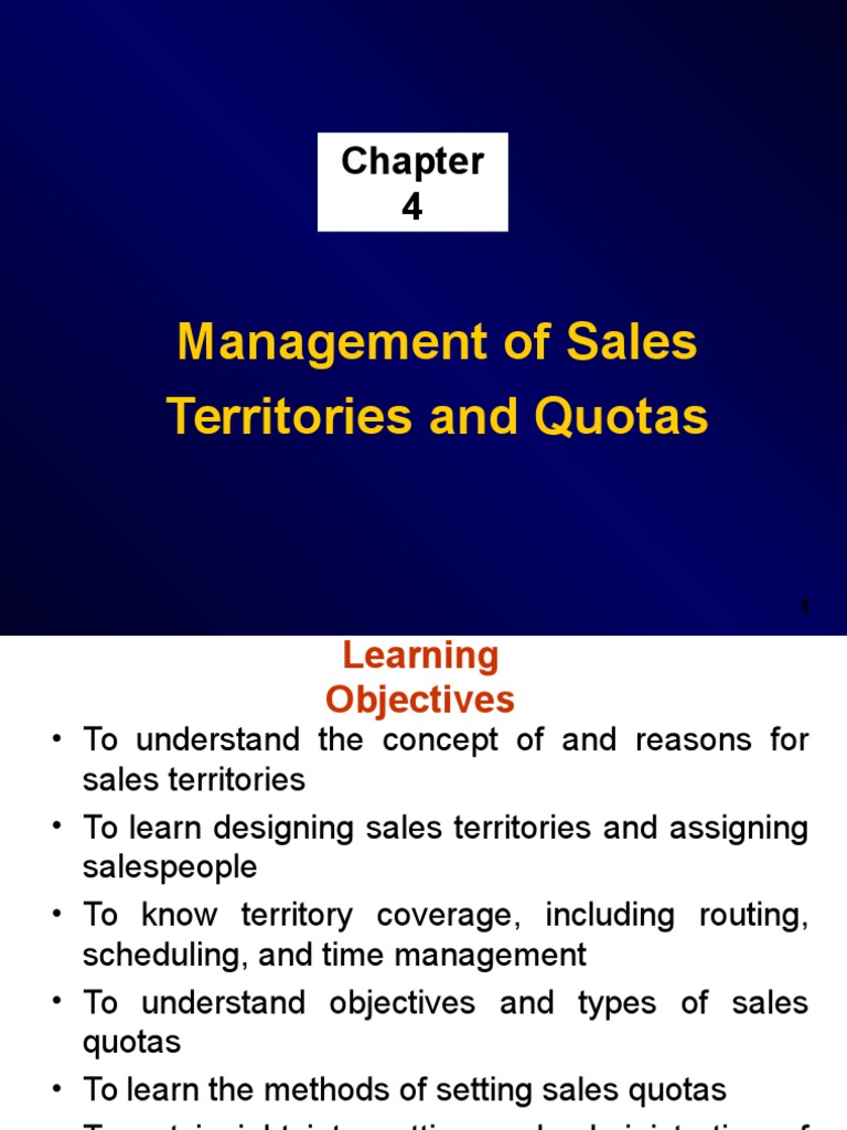 Management Of Sales Territories Pdf Sales Forecasting