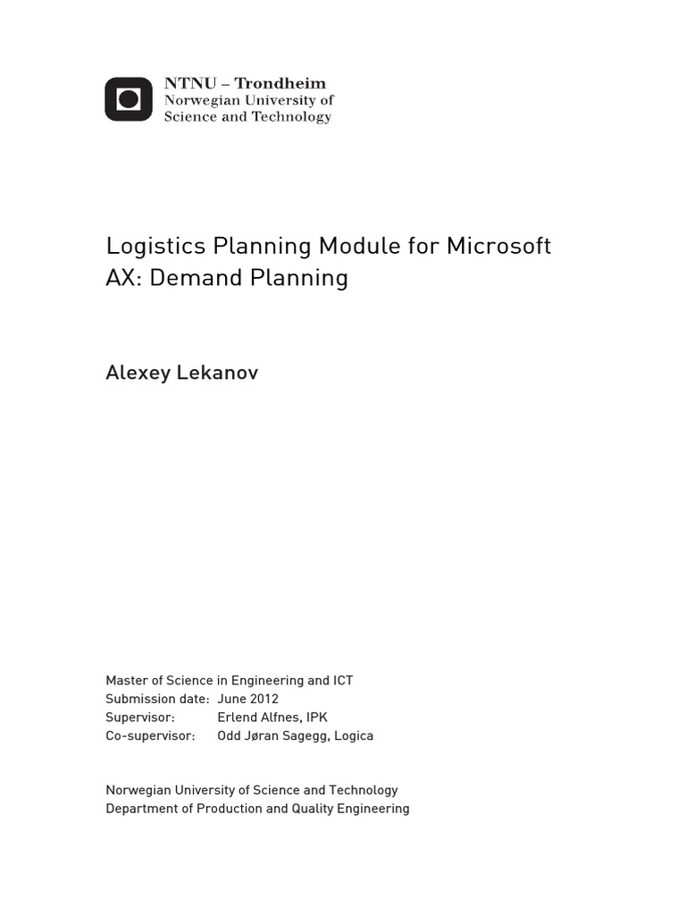 Logistics Planning PDF | PDF | Enterprise Resource Planning | Supply ...