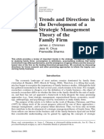 Trends and Directions in The Development of A Strategic Management Theory of The Family Firm