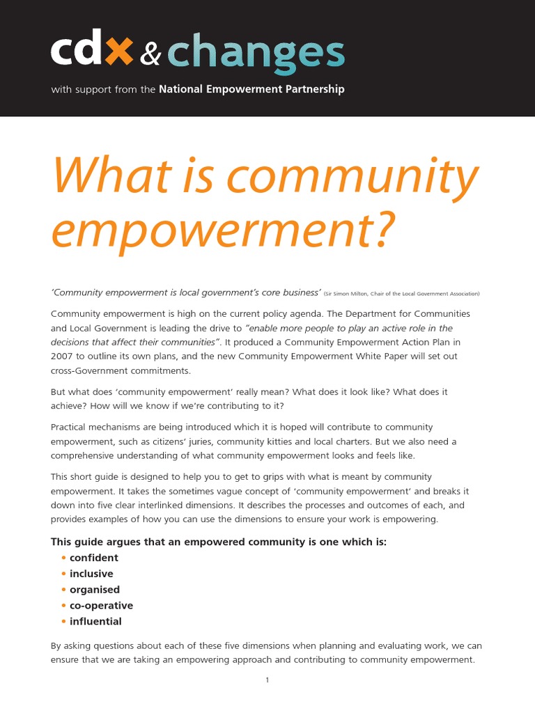 Understanding Community Empowerment | PDF | Social Science