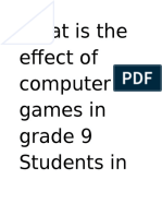 What is the Effect of Computer Games in Grade 9 Students English (Chapter 1) Edited