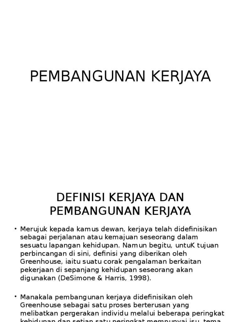 Pembangunan Kerjaya Pdf Karier Perkembangan Bisnis