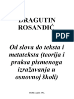 Rosandić, Dragutin - Od Slova Do Teksta I Metateksta