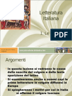 Letteratura Italiana: Le Origini