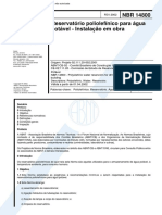 NBR 14800 - Reservatorio Poliolefinico Para Agua Potavel - Instalacao Em Obra