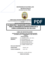 Calibracion y Validacion Lluvia-Escorrentia para La Prevision de Inundaciones en La Cuenca Experimental Del Rio Ichu