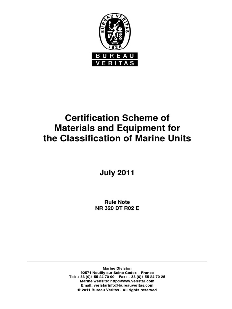 Certification Scheme of Materials and Equipment For The Classification