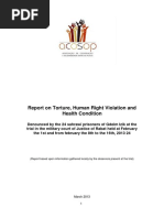 Report on Torture, Human Right Violation and Health Condition Denounced by the 24 sahrawí prisoners of Gdeim Izik