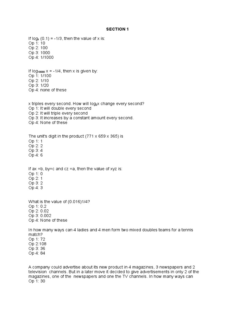 AMCAT Test Paper 2 Ques Queue (Abstract Data Type) Areas Of