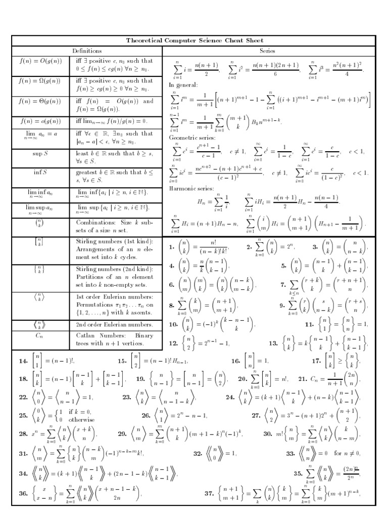 CDI I - Diversos - Theoretical Cheat Sheet | PDF | Graph Theory ...
