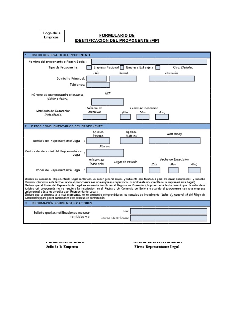 E. Formato Fip | PDF