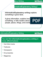 Informative/Explanatory Writing Explains