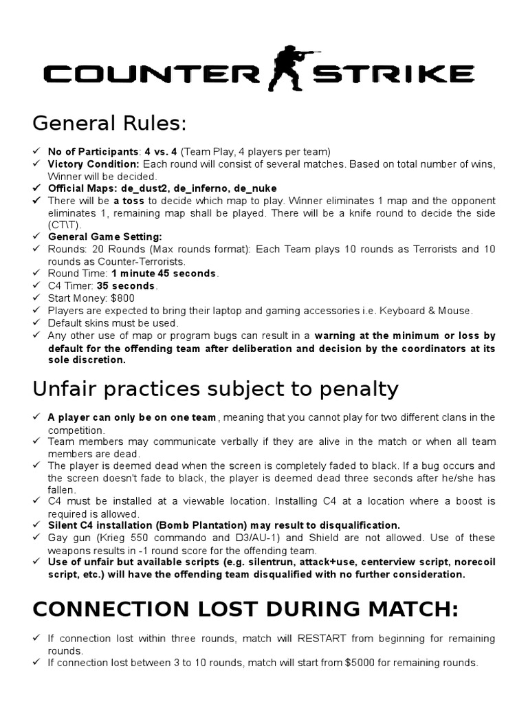 4v4 Team Play Rules for Competitive Matches | PDF