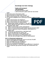 Pixl Knowledge Test Questions - Aqa b2 Additional Science - Legacy 2016 and 2017