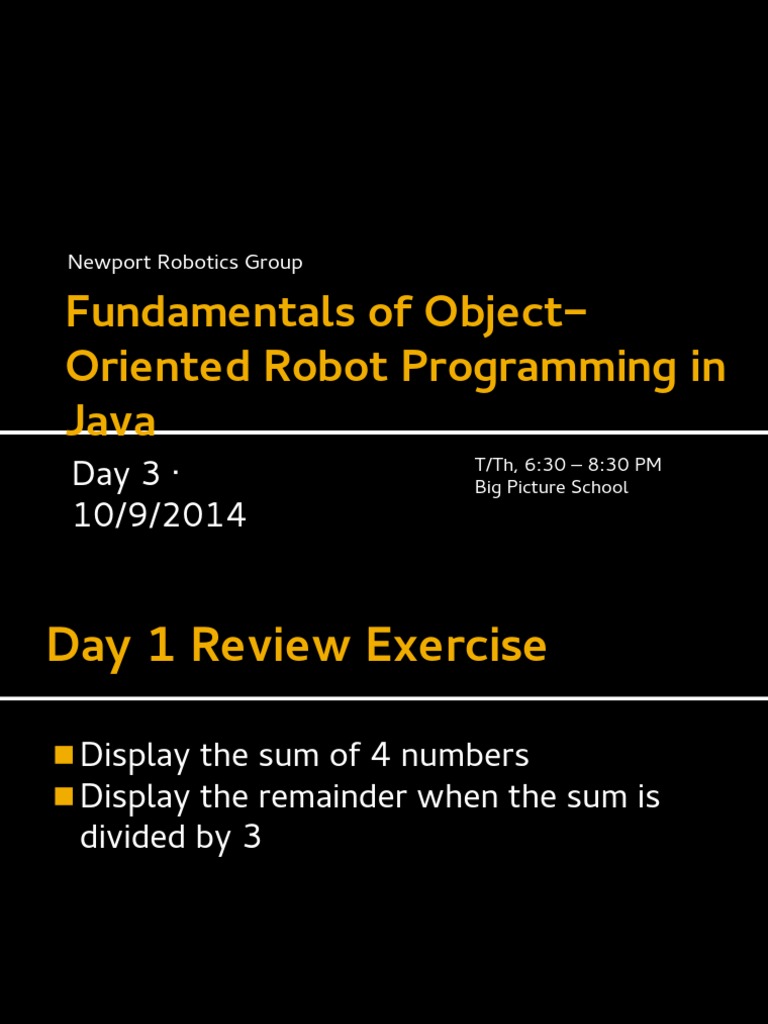 Fundamentals of Object-Oriented Robot Programming in Java: Newport ...