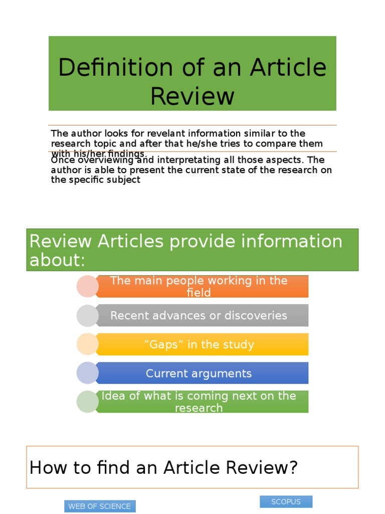 Article review definition