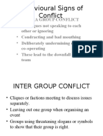 Behavioural Signs of Conflict