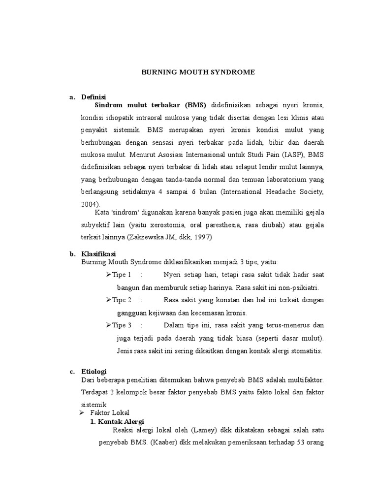 Burning Mouth Syndrome PDF