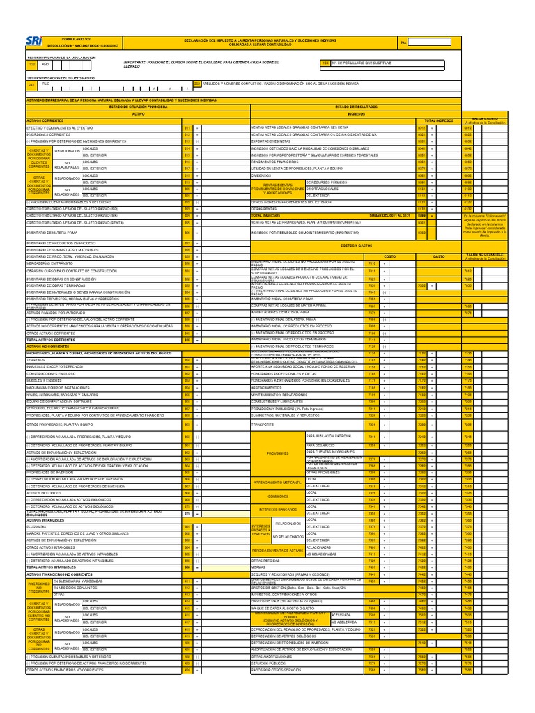 Guía del Formulario 102 para Extranjería | PDF | Impuestos | Inventario