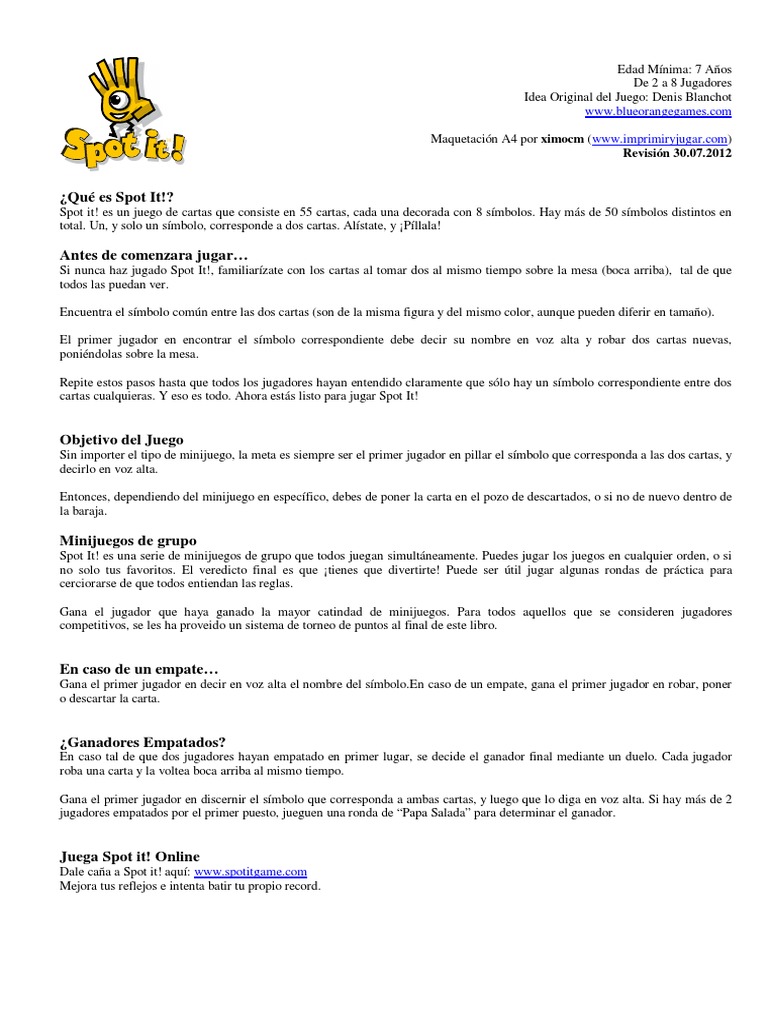 Reglas Spot ItDobble Con 5 Juegos v30!07!12 A4 Por Ximocm PDF
