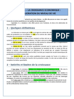 Chapitre 1 - La Croissance Conomique Lamlioration Du Niveau de Vie