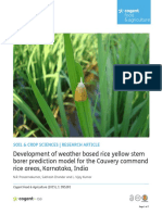 Development of Weather Based Rice YellowStemborer