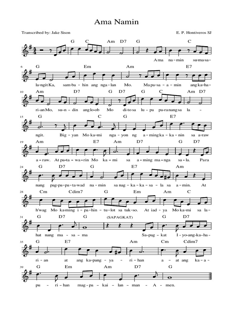 Ama Namin E P Hontiveros Sj Pdf