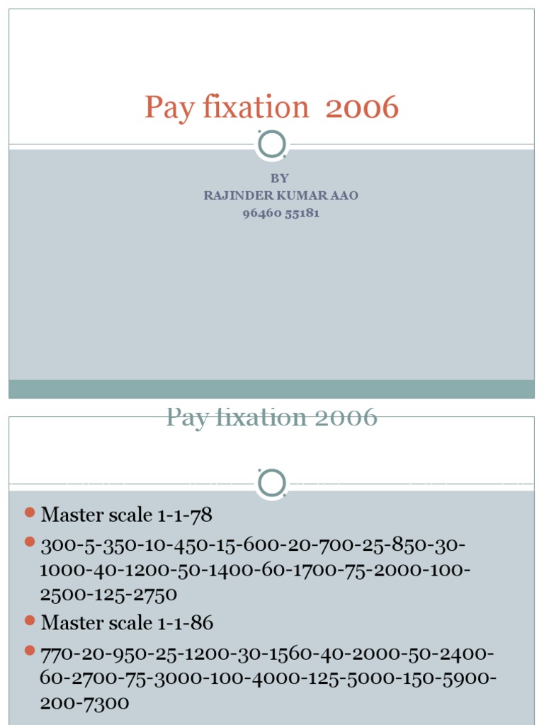 Pay Fixation 1-1-06 | PDF | Labor | Employment