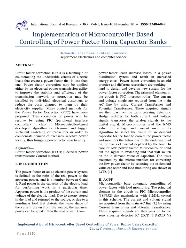 Microcontroller Power Factor Control | PDF | Ac Power | Detector (Radio)