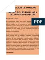 3.- Exposición de Motivos Sobre El Código de Familias