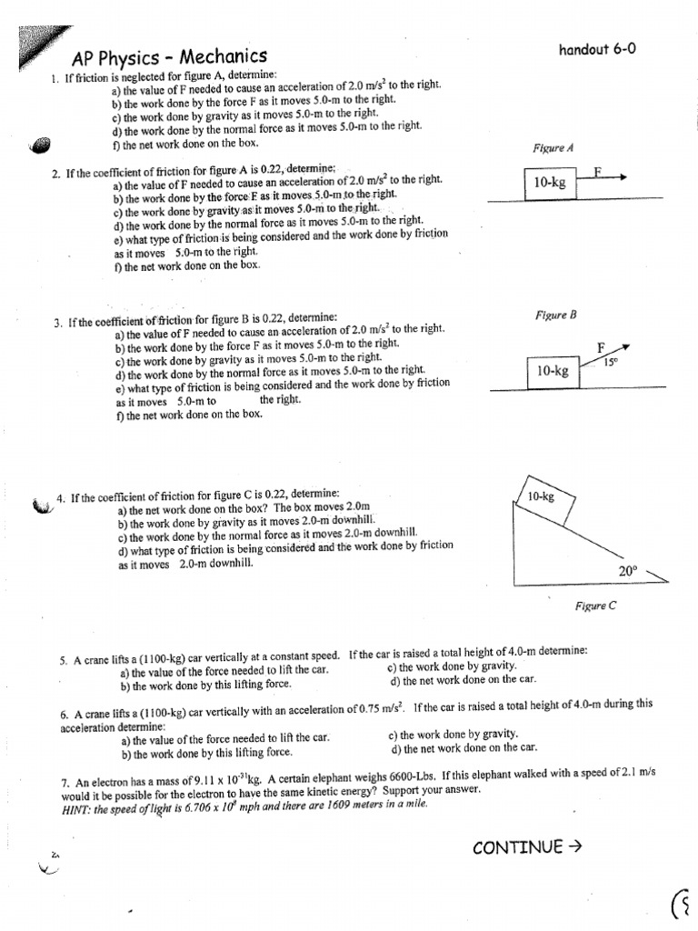 Work Energy Power Problems With Solutions PDF | PDF