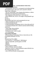 Unit - 1 System Design Using Plds Programmable Logic Devices