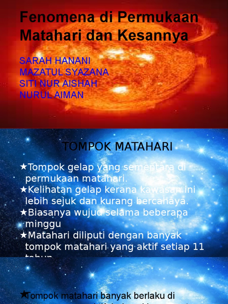 Fenomena Di Permukaan Matahari Dan Kesannya Pdf