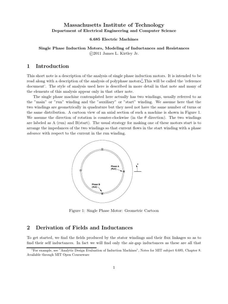 Single Phase Induction Motor Analysis | PDF | Inductor | Inductance