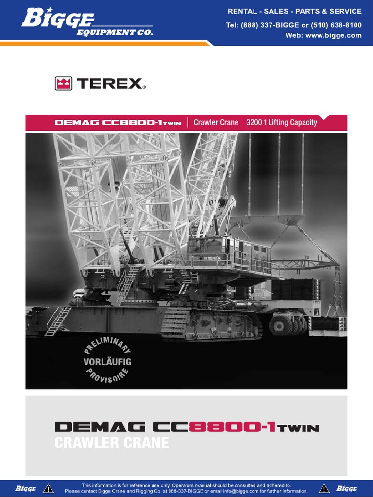 Terex-CC8800 1 Twin B1 200808 | PDF | Crane (Machine