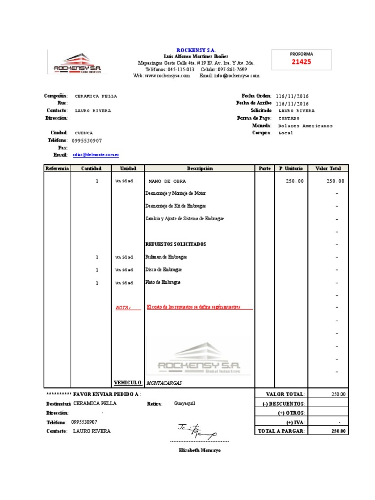 Proforma Ceramica Pella | PDF