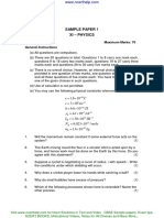 Cbse Sample Papers for Class 11 Physics Download 1