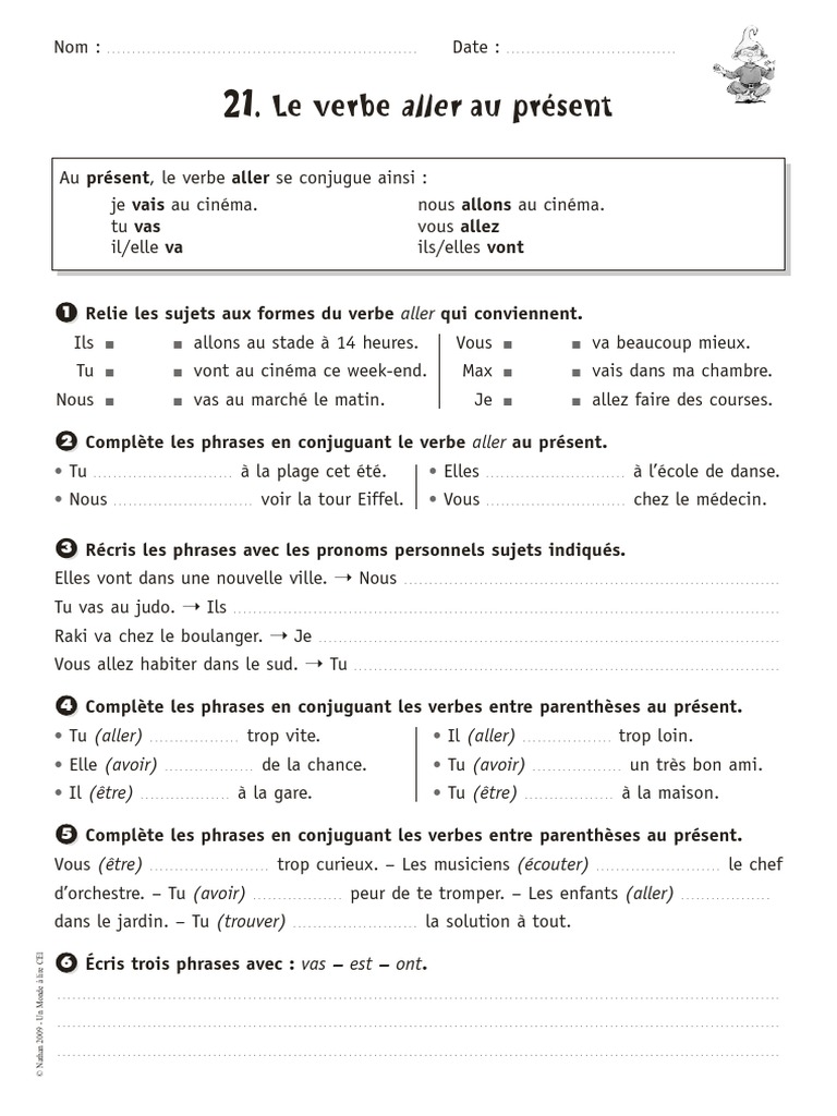 Verbe Aller Passé Composé 3-Le Verbe Aller Au present-UMAL PDF | PDF