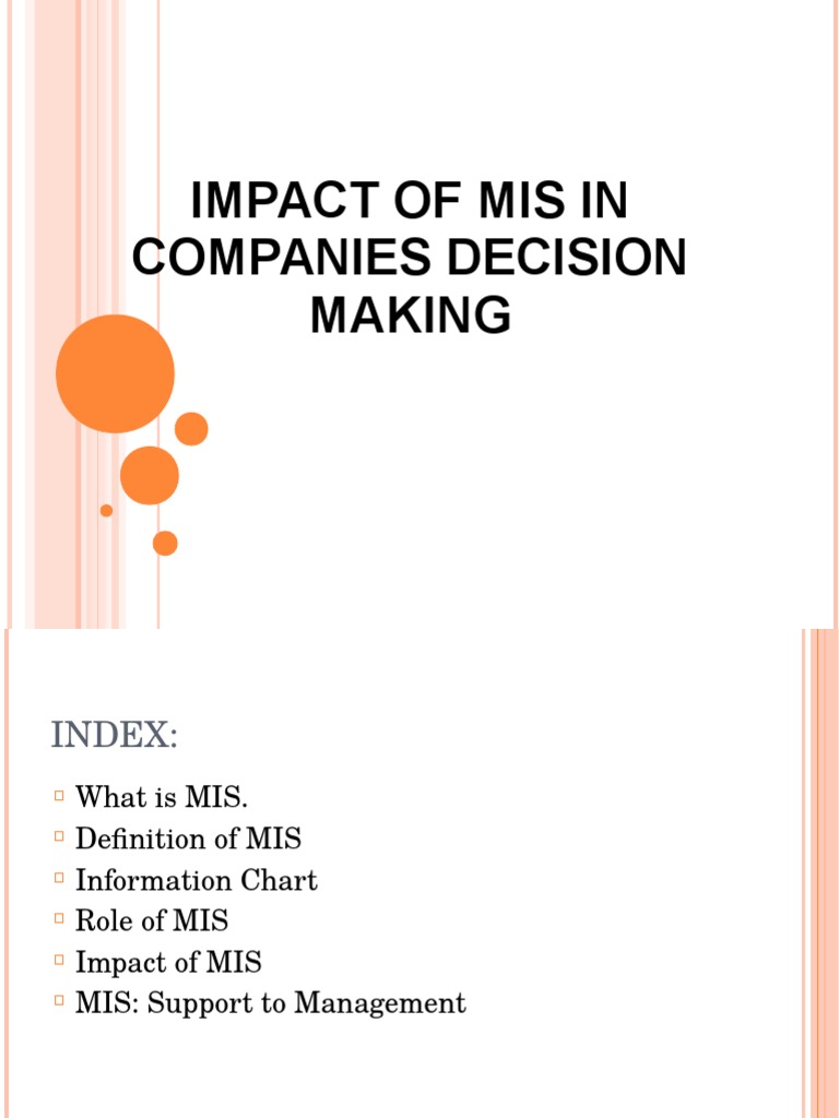 Impact of Mis in Companies Decision Making | PDF | Career & Growth