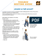 Tool Box Meeting Guide - Fall Arrester or Protection