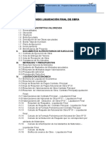 Liquidación final obras saneamiento rural