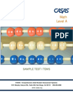 Math Sample Items Level A PDF