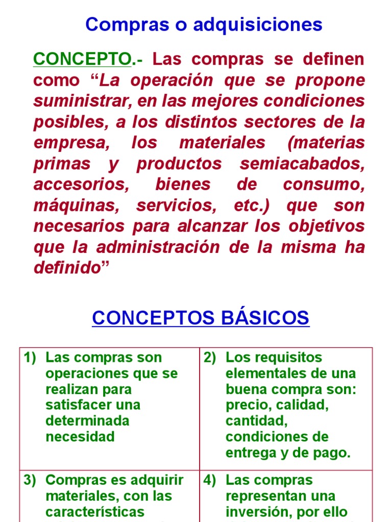 Conceptos Clave de Compras Empresariales | PDF | Bienes | Calidad ...