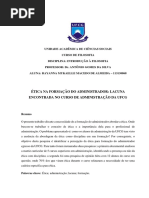 Ética Na Formação Do Administrador Lacuna Encontrada No Curso de Administração Da Ufcg