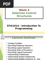 Selection Control Structures: Week 4