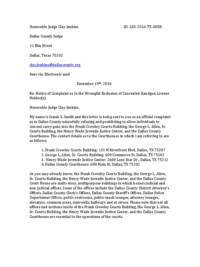 Sample letter to chief of police for gun license picture