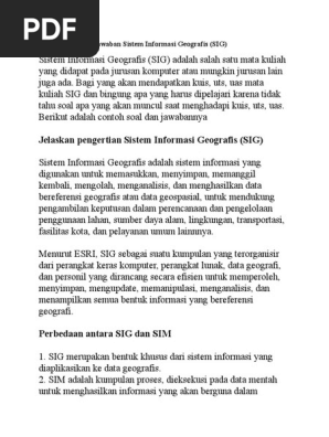 Soal Dan Jawaban Materi Sig