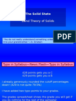 The Solid State: Band Theory of Solids