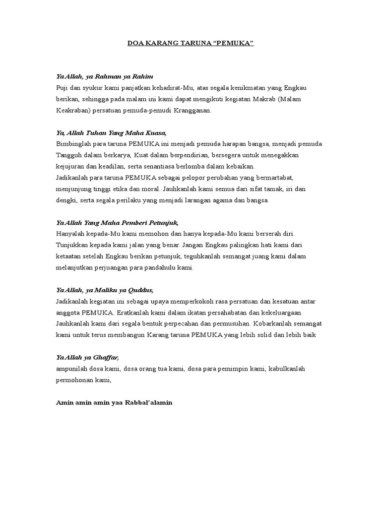 Doa Karang Taruna Doc